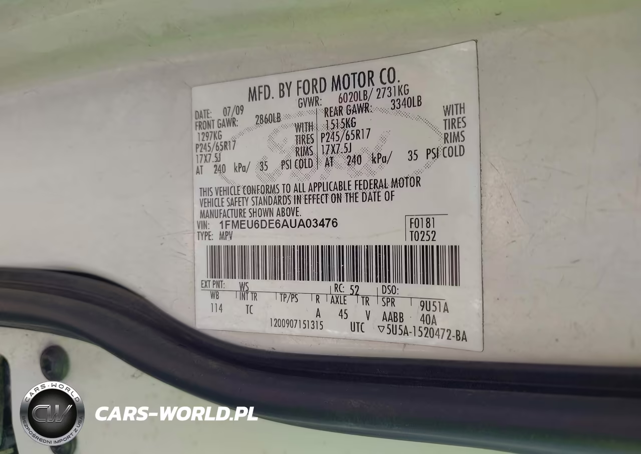 2010 Ford Explorer Xlt VIN:1FMEU6DE6AUA03476 - 9