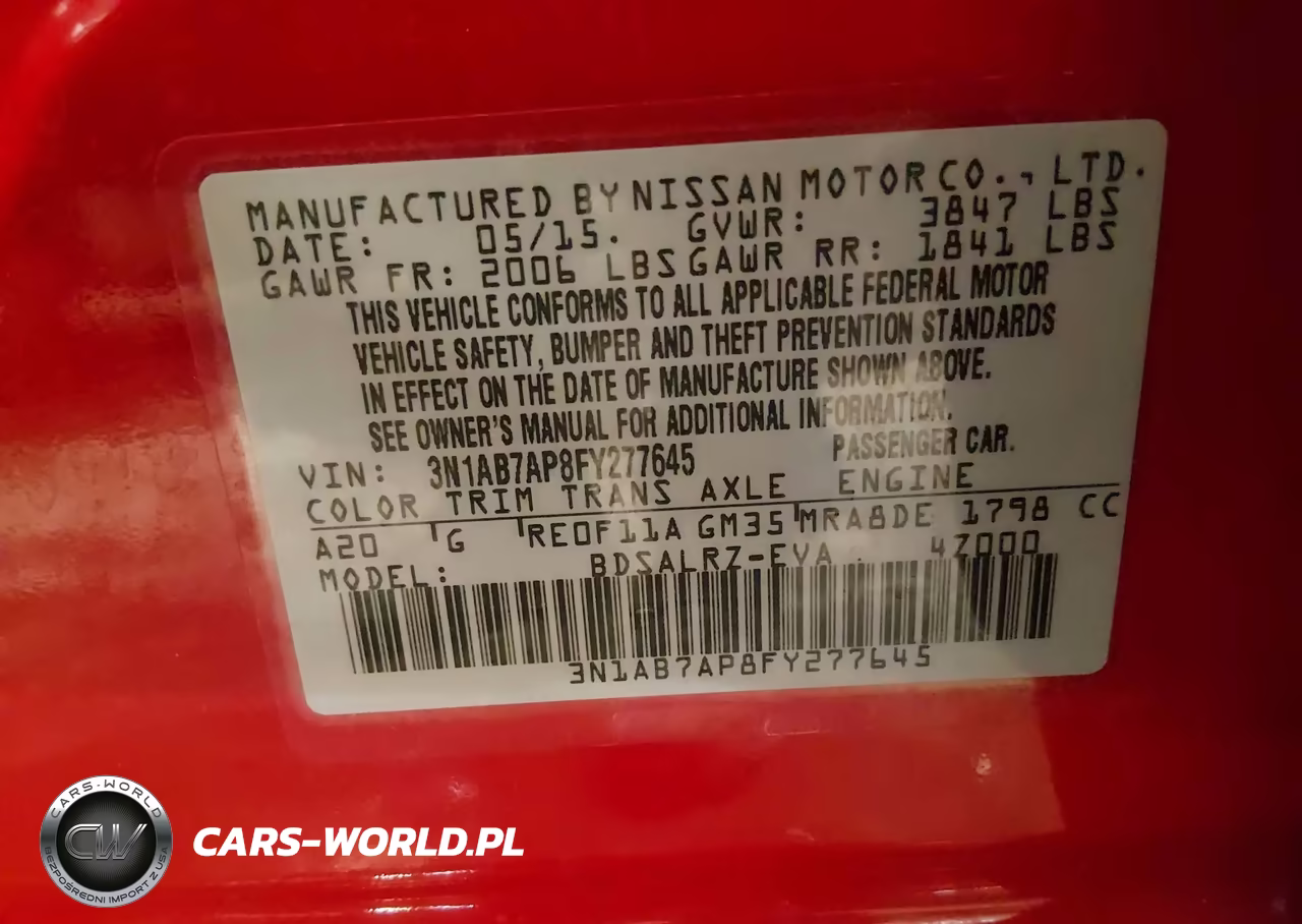 2015 Nissan Sentra Sr VIN:3N1AB7AP8FY277645 - 9