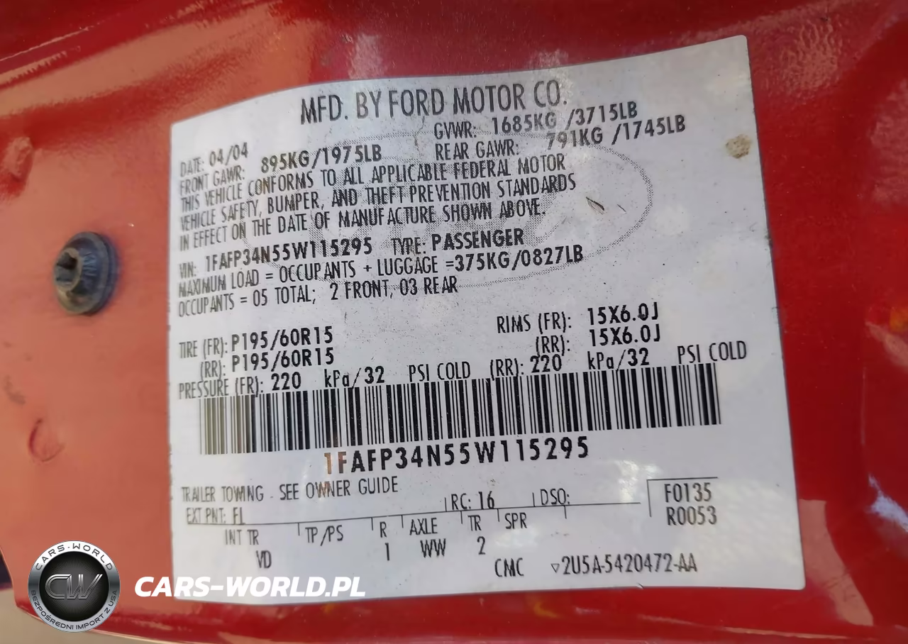 2005 Ford Focus Zx4 VIN:1FAFP34N55W115295 - 9