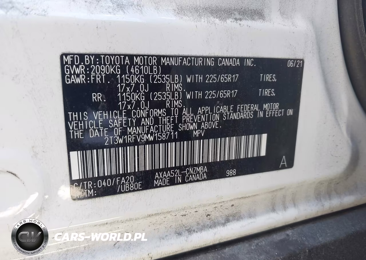 2021 Toyota Rav4 Xle VIN:2T3W1RFV9MW158711 - 9