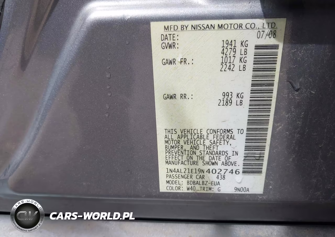 2009 Nissan Altima 2.5 S VIN:1N4AL21E19N402746 - 9