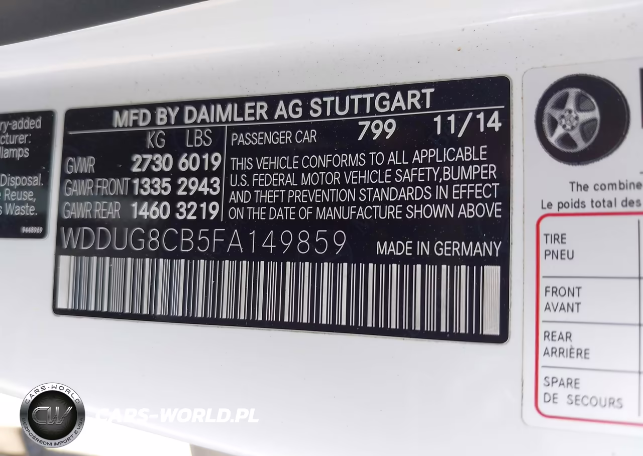 2015 Mercedes-Benz S 550 VIN:WDDUG8CB5FA149859 - 9