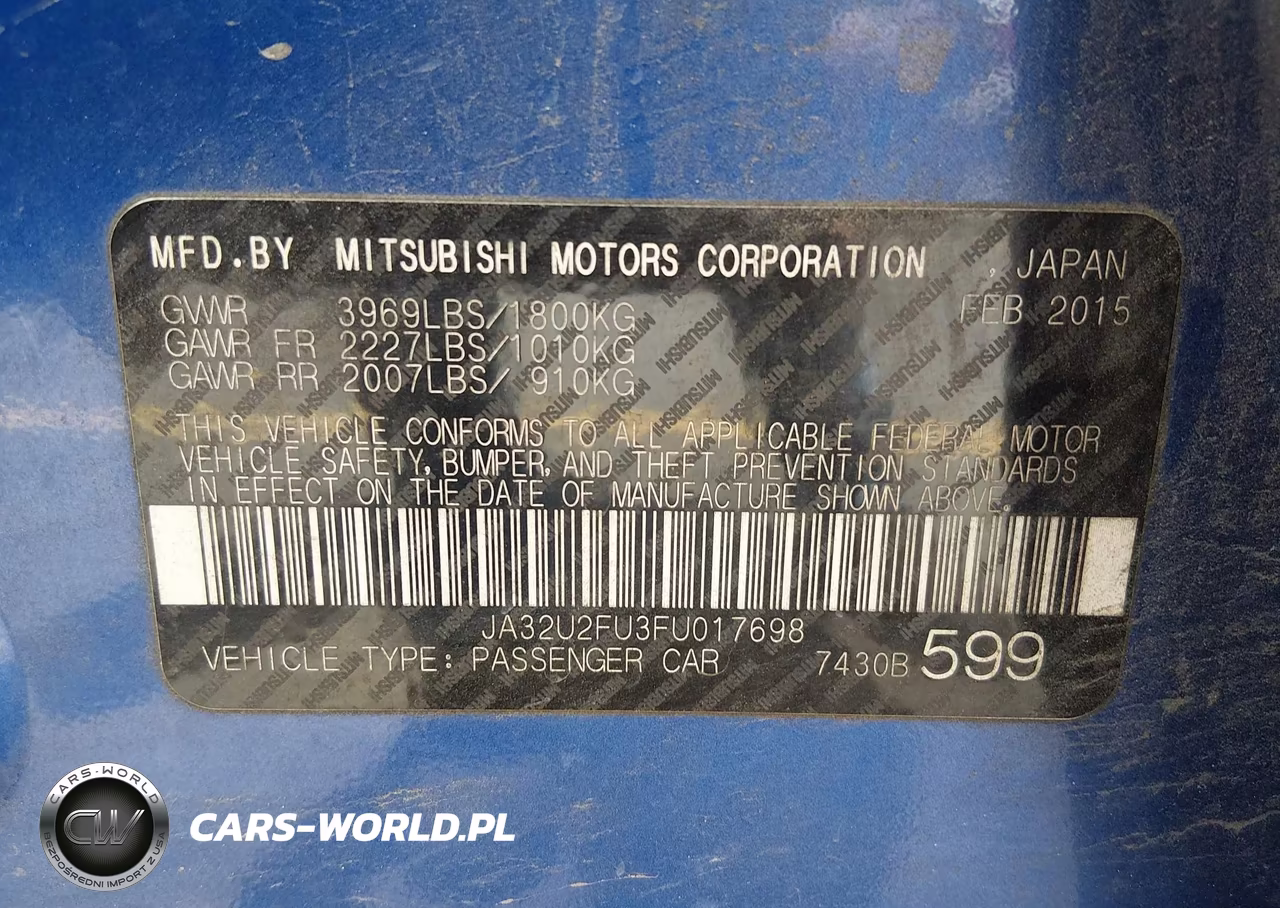 2015 Mitsubishi Lancer Es VIN:JA32U2FU3FU017698 - 9