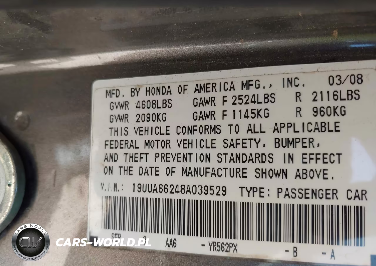 2008 Acura Tl 3.2 VIN:19UUA66248A039529 - 9