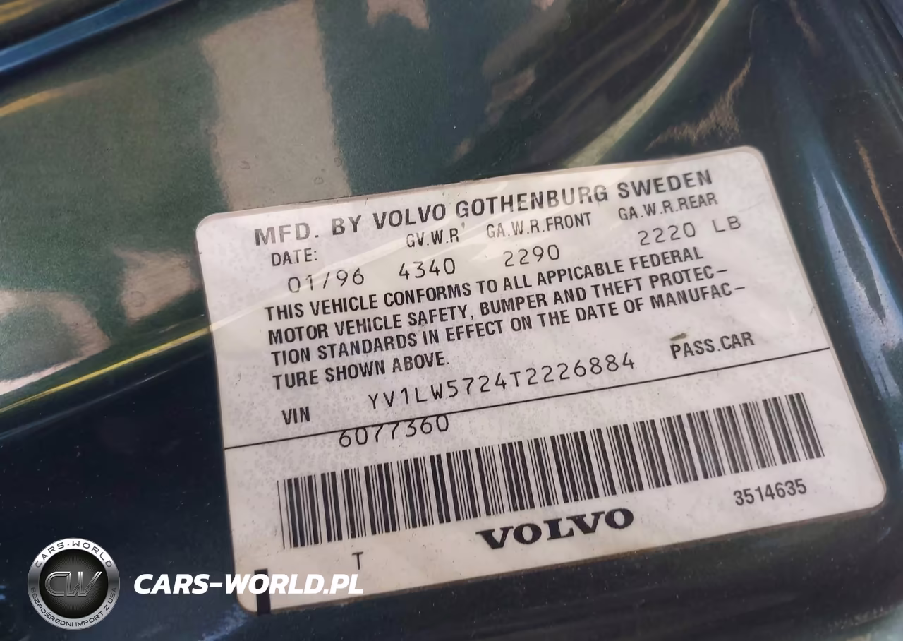 1996 Volvo 850 VIN:YV1LW5724T2226884 - 9