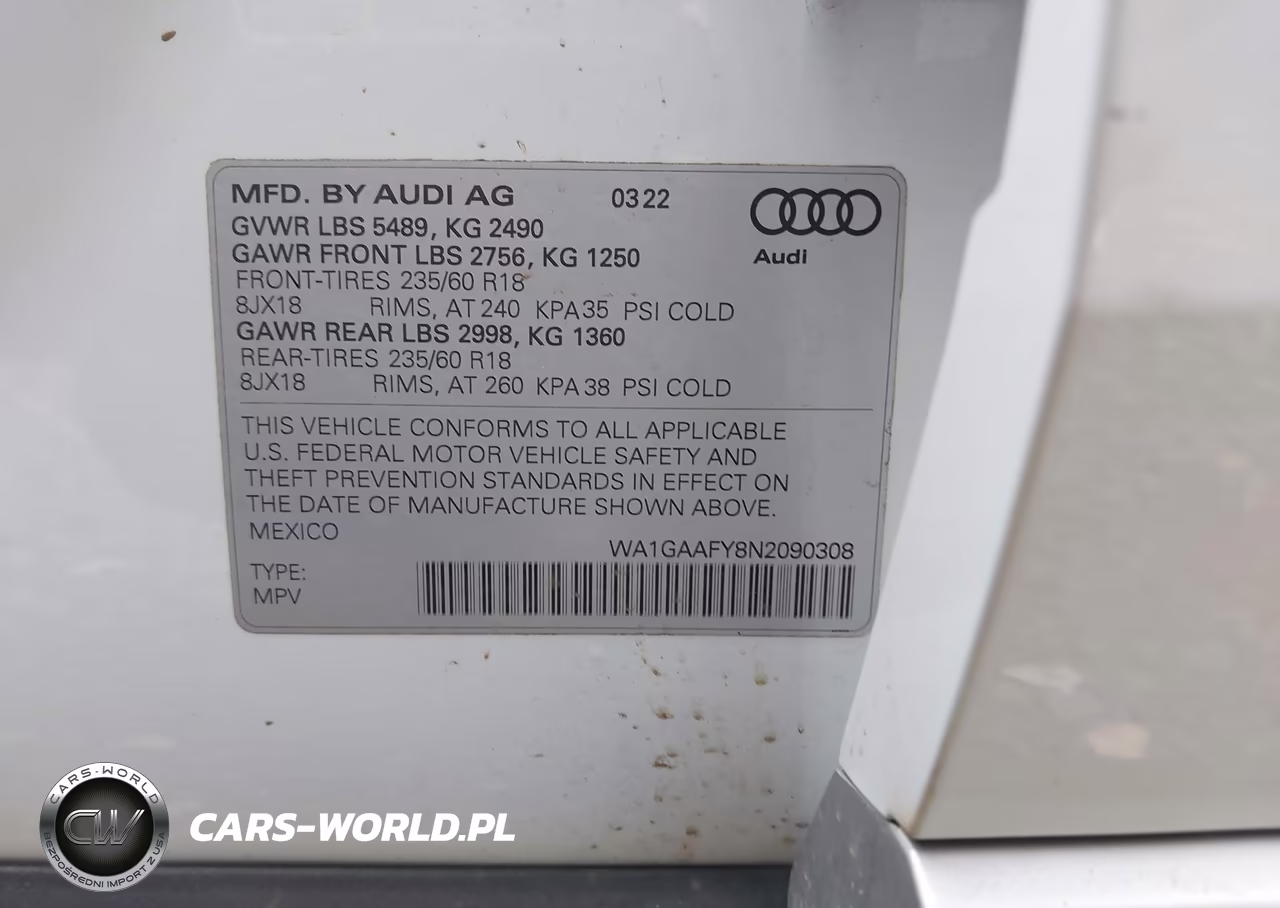 2022 Audi Q5 Premium 45 Tfsi S Line Quattro S Tronic VIN:WA1GAAFY8N2090308 - 9