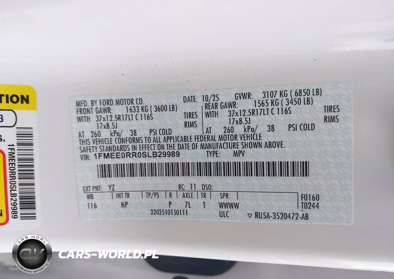 2025 Ford Bronco Raptor VIN:1FMEE0RR0SLB29989 - 9