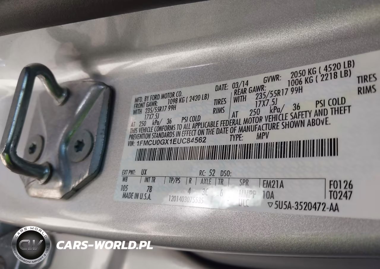 2014 Ford Escape Se VIN:1FMCU0GX1EUC84562 - 9
