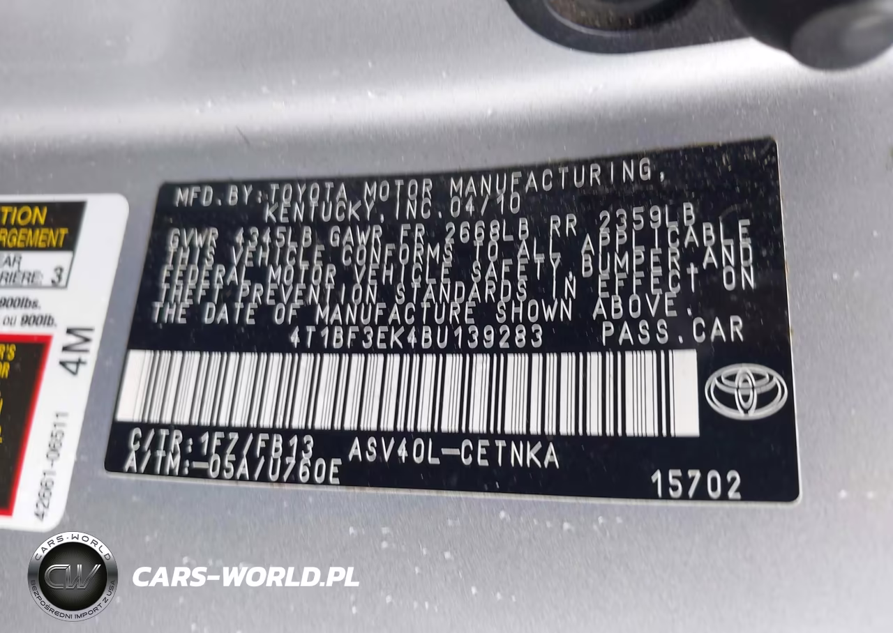 2011 Toyota Camry Le VIN:4T1BF3EK4BU139283 - 9