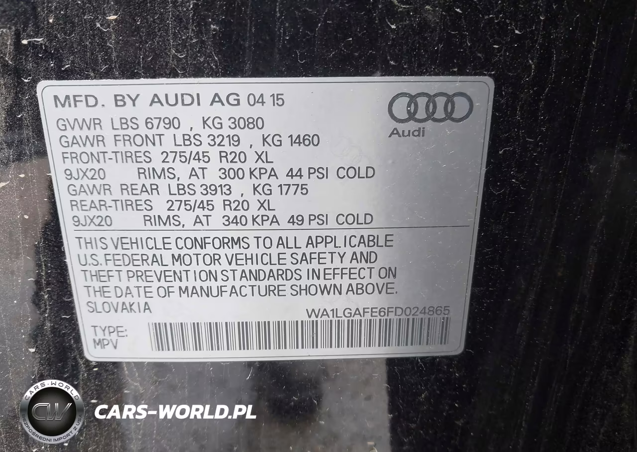 2015 Audi Q7 3.0T Premium VIN:WA1LGAFE6FD024865 - 9