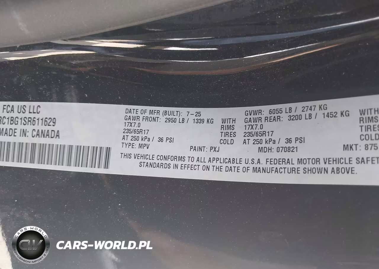 2025 Chrysler Pacifica Select VIN:2C4RC1BG1SR611629 - 9