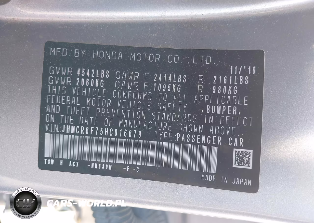 2017 Honda Accord Hybrid Touring VIN:JHMCR6F75HC016679 - 9
