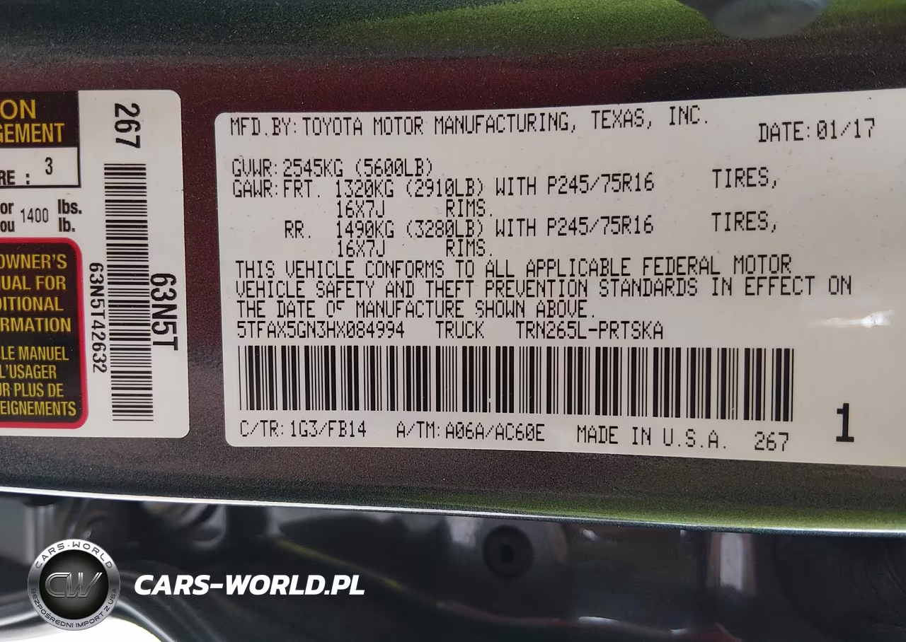 2017 Toyota Tacoma Sr VIN:5TFAX5GN3HX084994 - 9