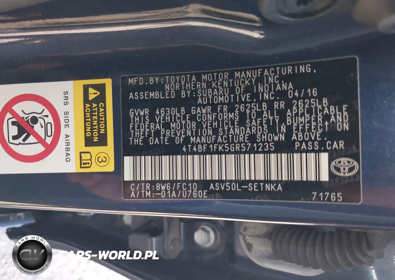 2016 Toyota Camry Le VIN:4T4BF1FK5GR571235 - 9