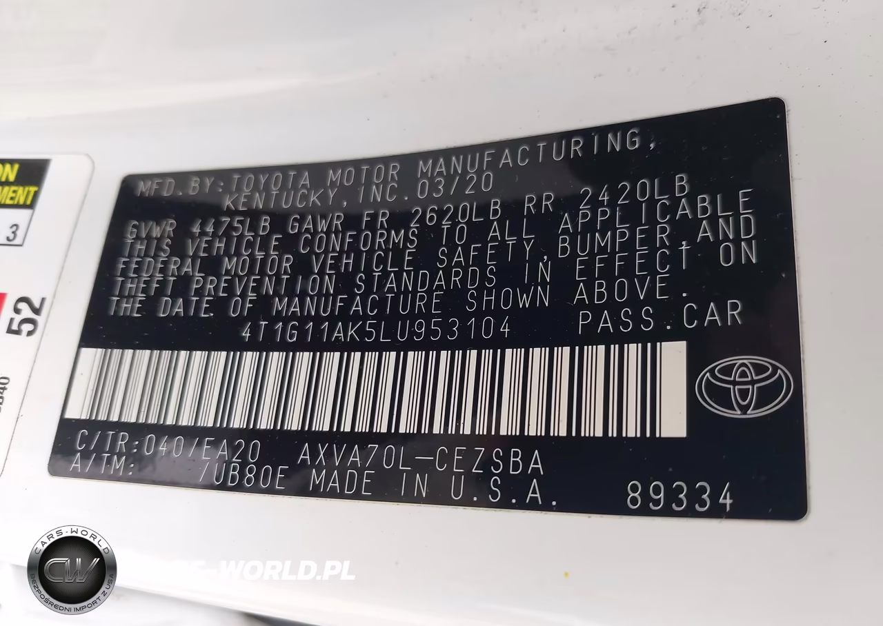 2020 Toyota Camry Se VIN:4T1G11AK5LU953104 - 9