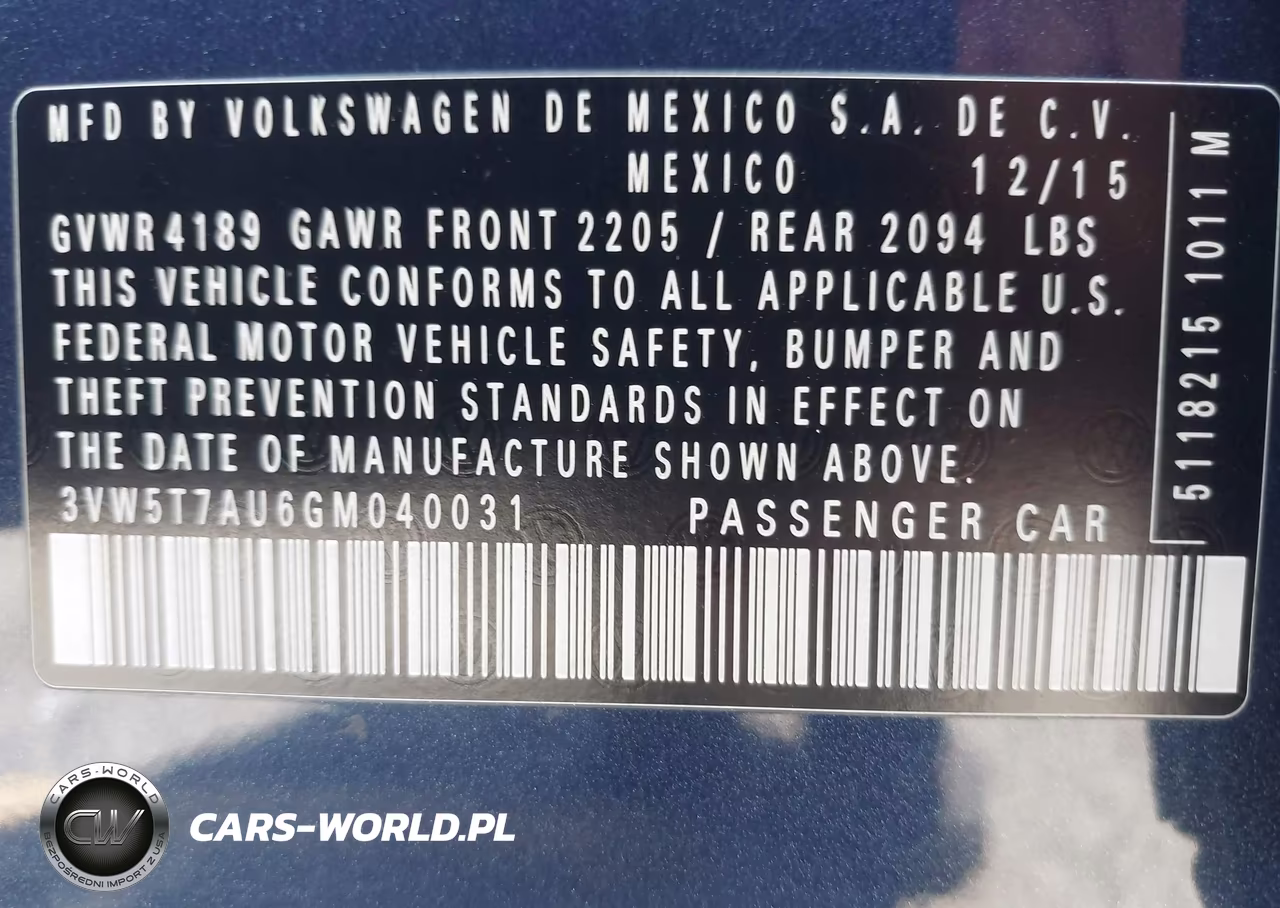 2016 Volkswagen Golf Gti Se 4-Door VIN:3VW5T7AU6GM040031 - 9