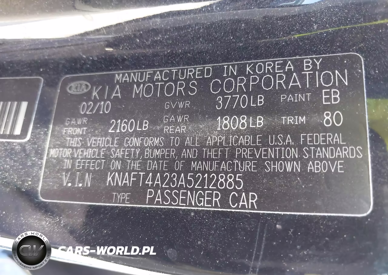 2010 Kia Forte Lx VIN:KNAFT4A23A5212885 - 9