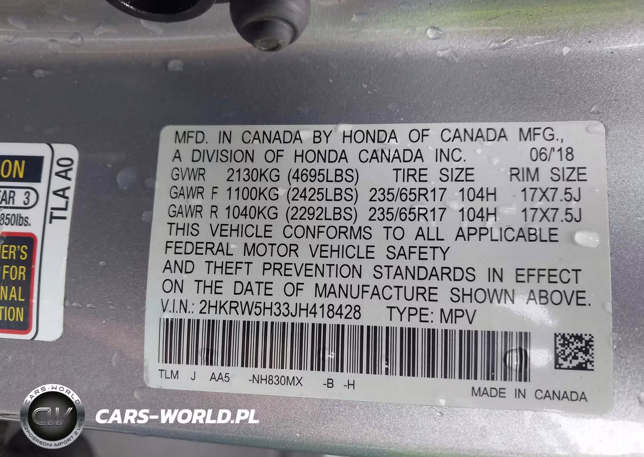 2018 Honda Cr-V Lx VIN:2HKRW5H33JH418428 - 9