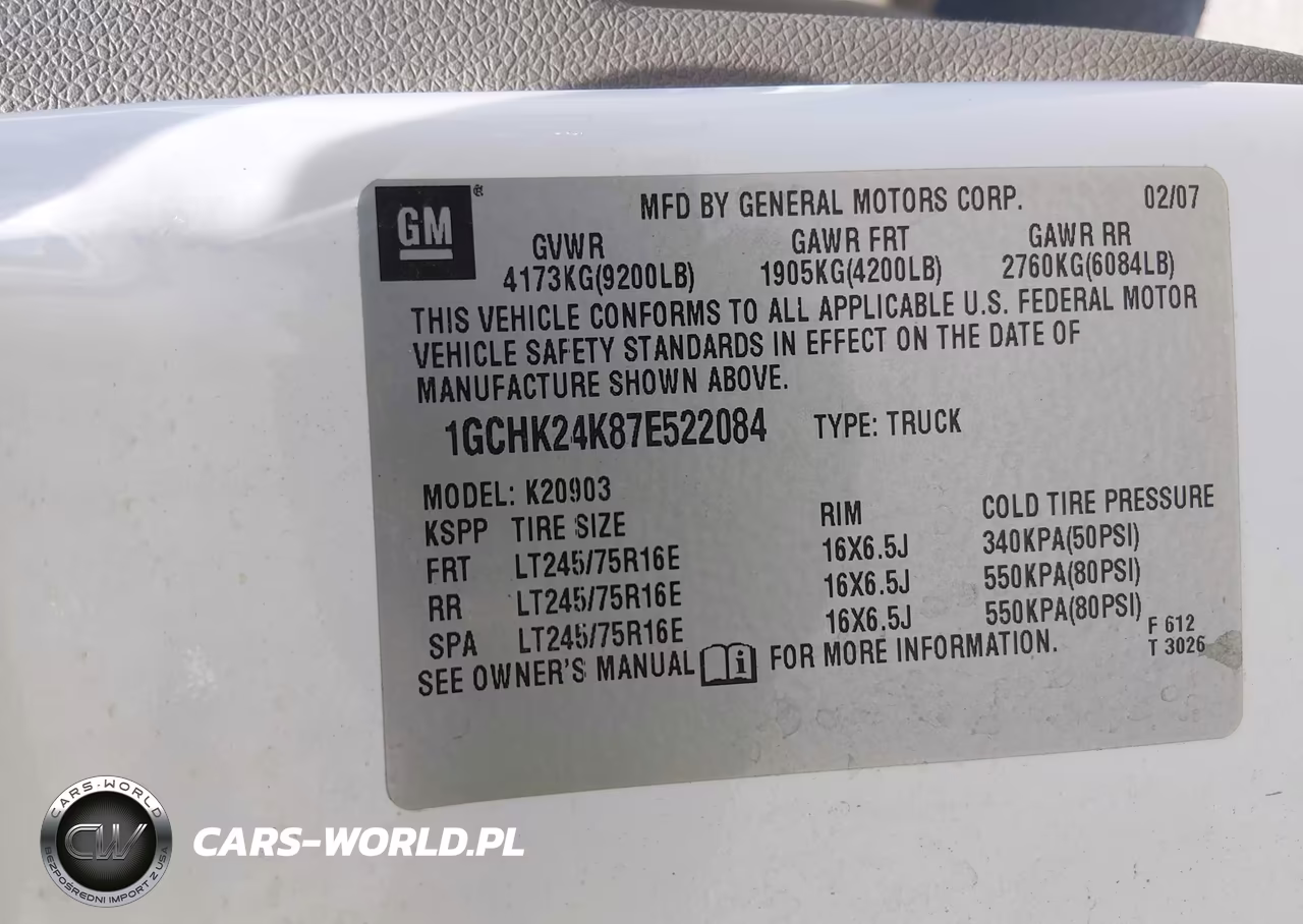 2007 Chevrolet Silverado 2500Hd Work Truck VIN:1GCHK24K87E522084 - 9