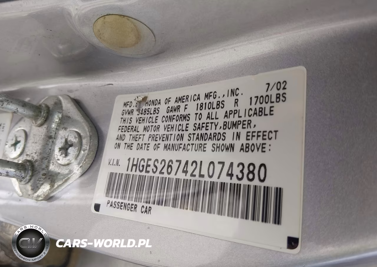 2002 Honda Civic Ex VIN:1HGES26742L074380 - 9