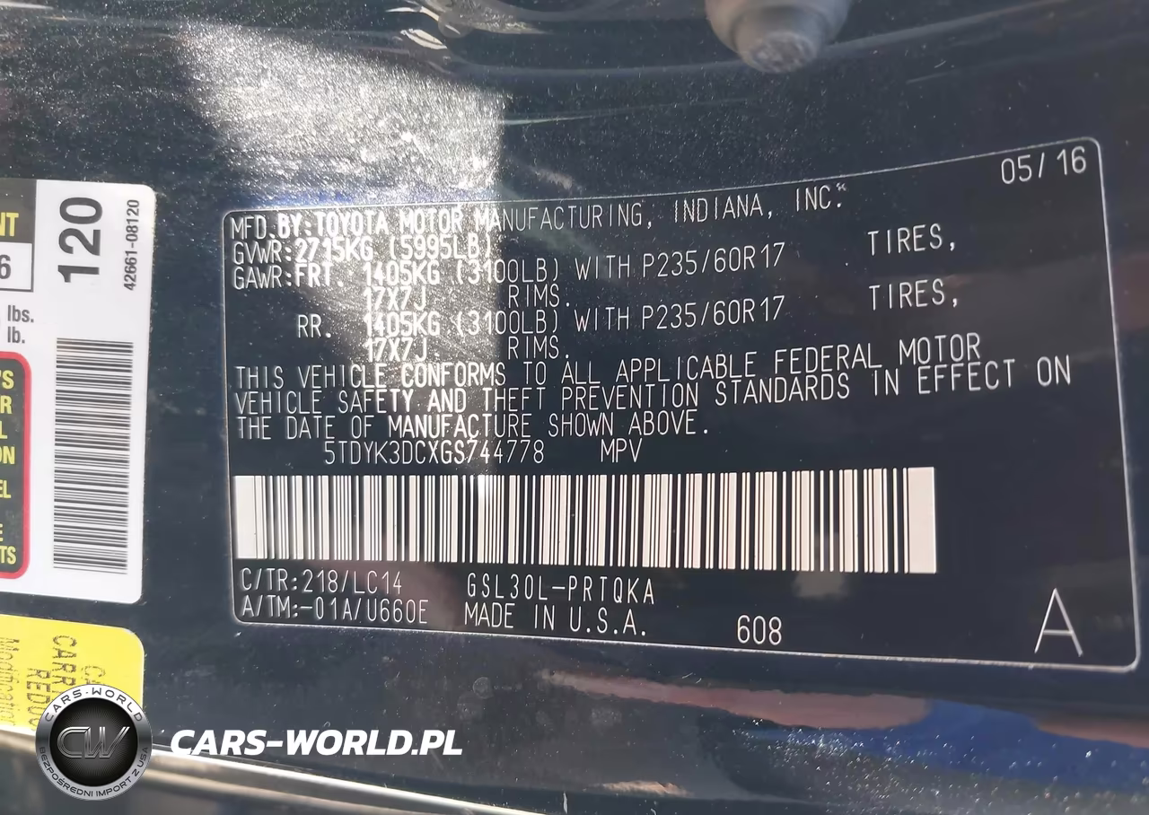 2016 Toyota Sienna Xle 8 Passenger VIN:5TDYK3DCXGS744778 - 9