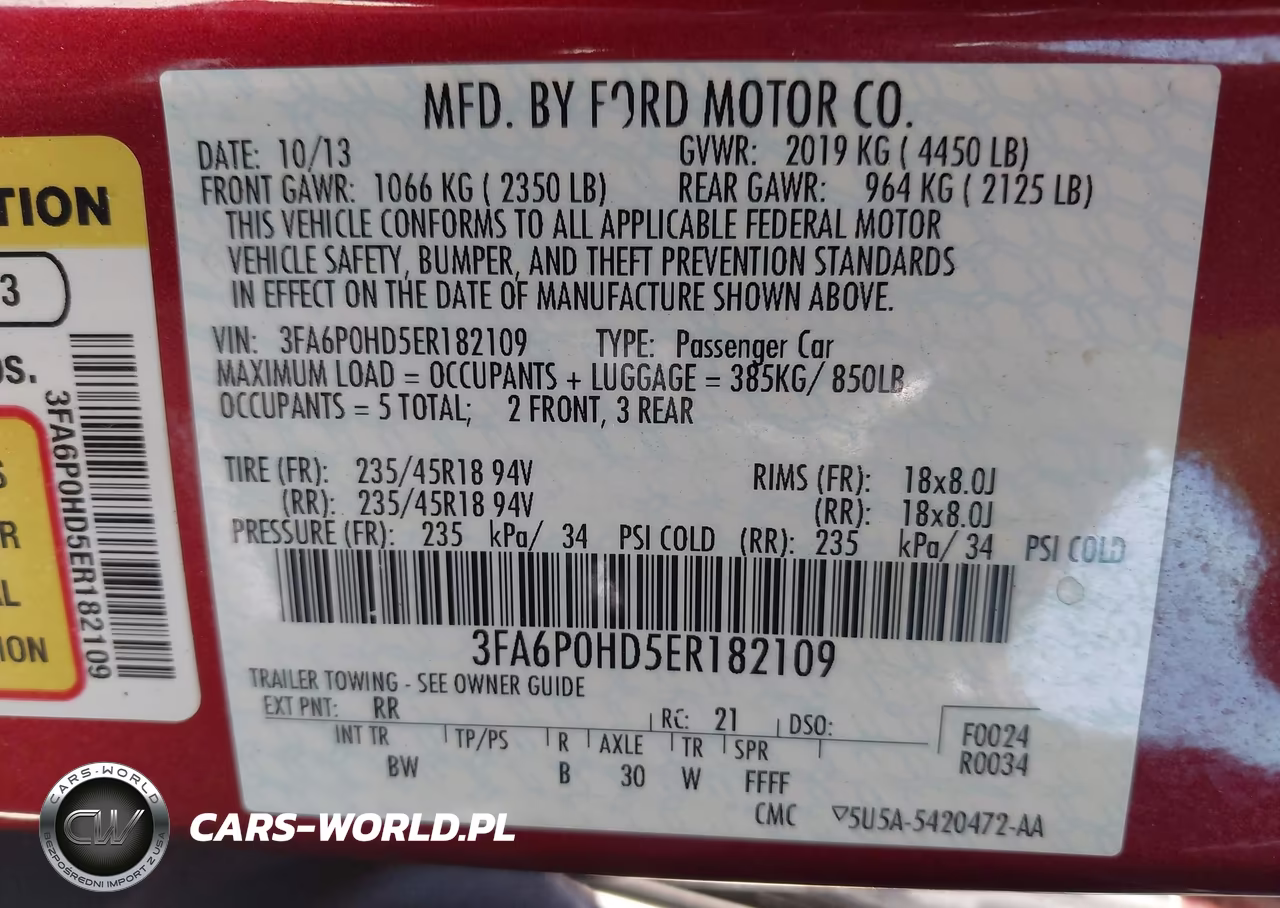 2014 Ford Fusion Se VIN:3FA6P0HD5ER182109 - 9