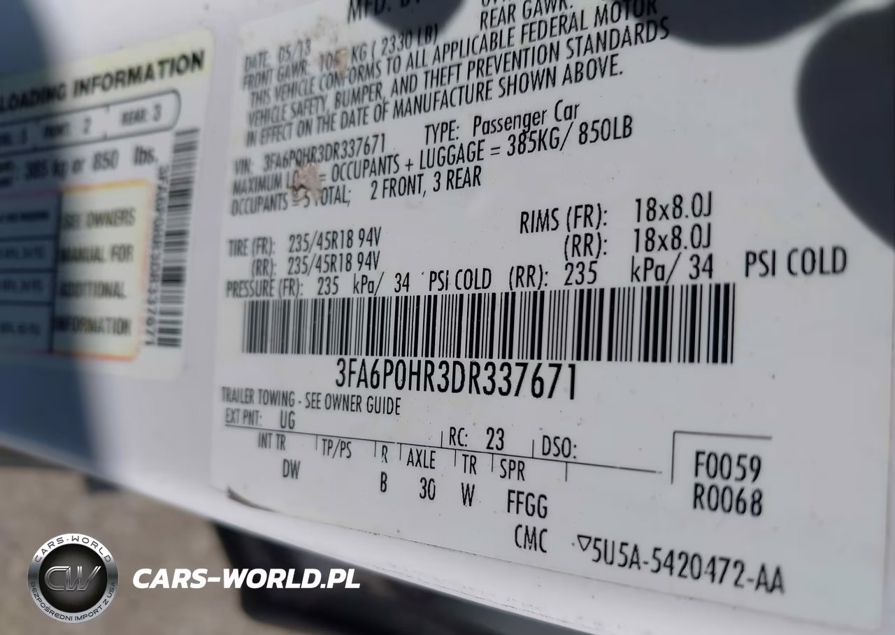 2013 Ford Fusion Se VIN:3FA6P0HR3DR337671 - 9