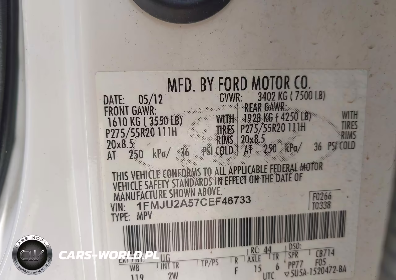 2012 Ford Expedition Limited VIN:1FMJU2A57CEF46733 - 9