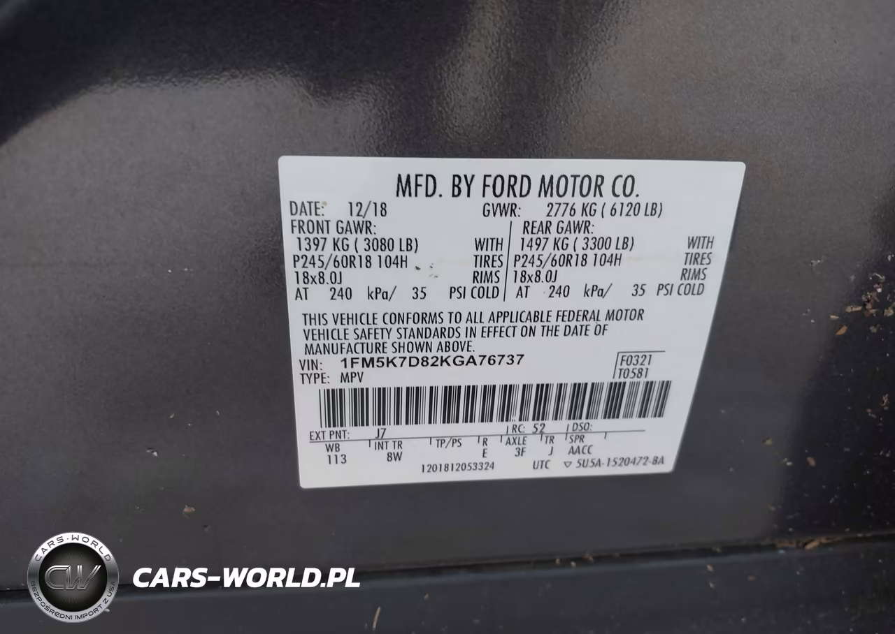 2019 Ford Explorer Xlt VIN:1FM5K7D82KGA76737 - 9