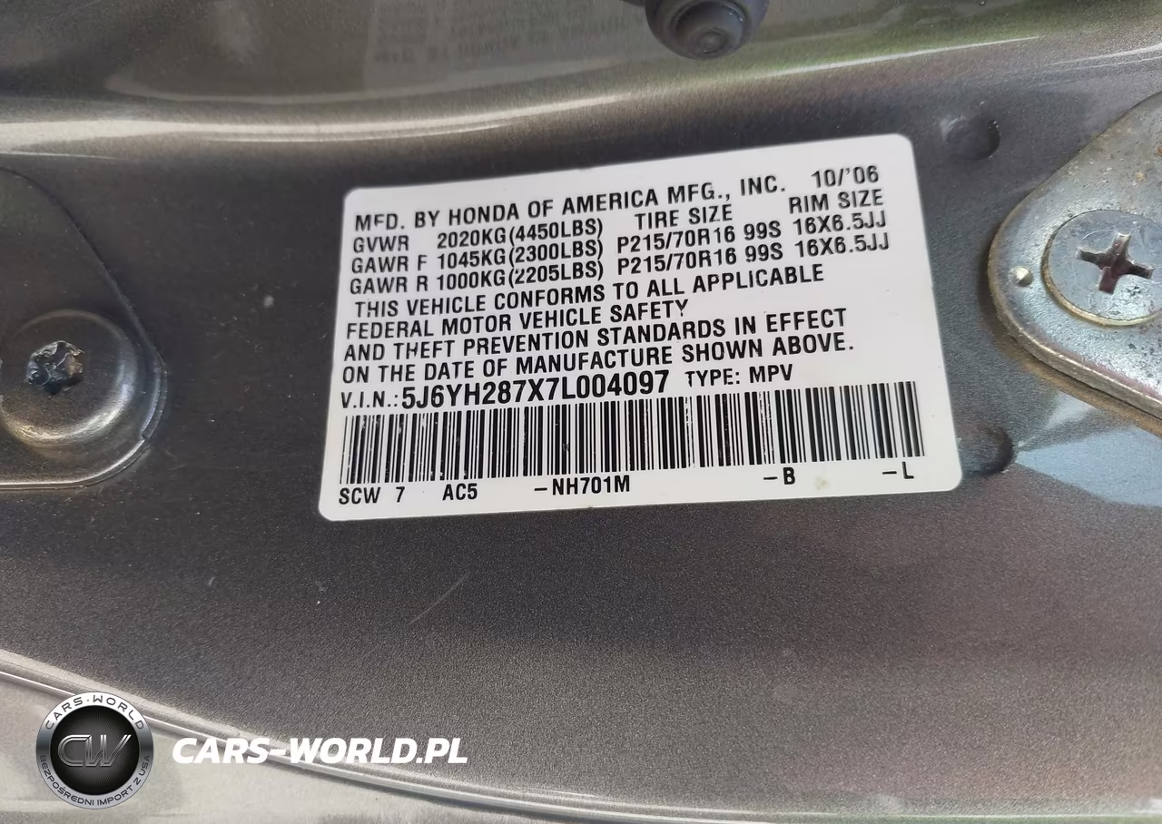 2007 Honda Element Ex VIN:5J6YH287X7L004097 - 9