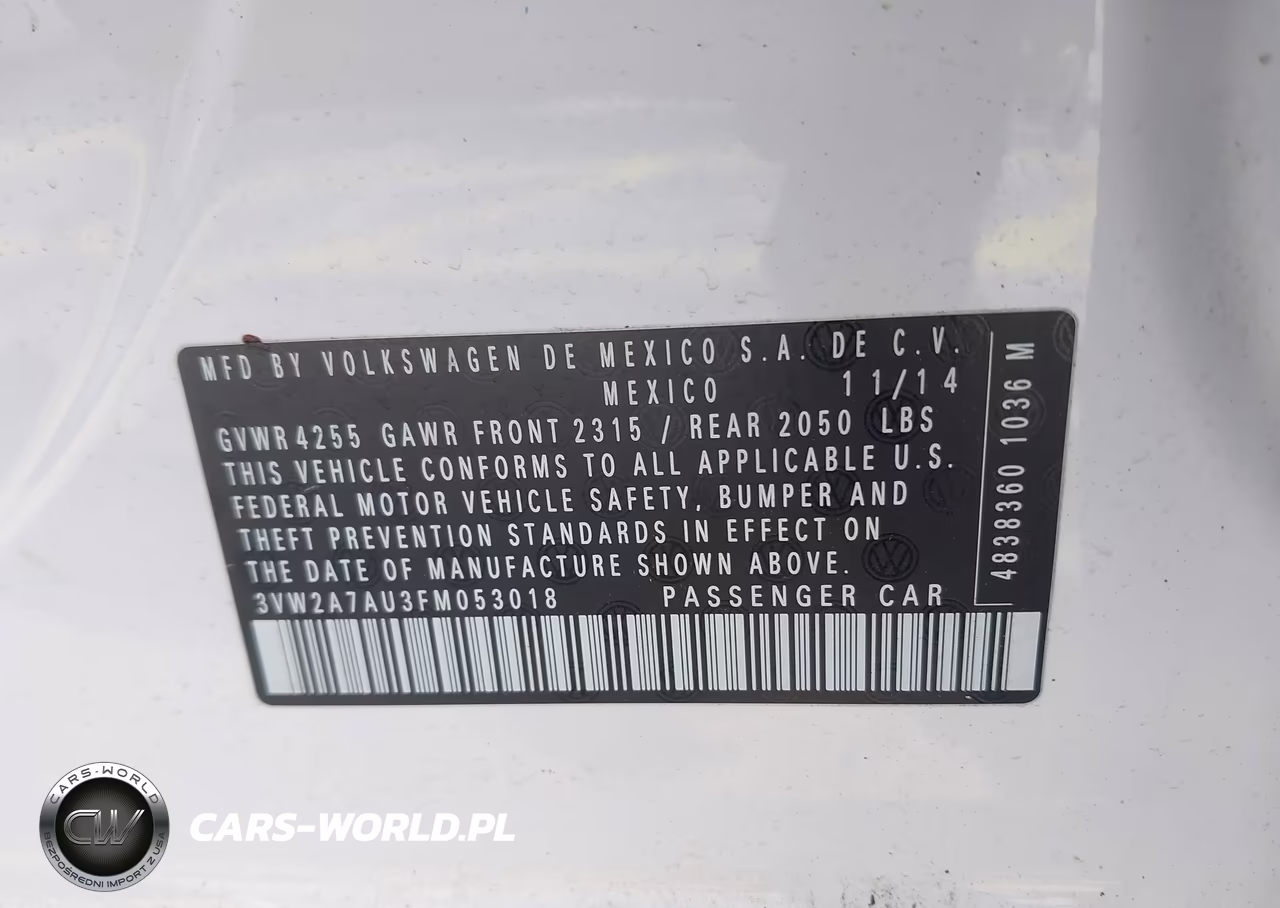 2015 Volkswagen Golf Tdi S 4-Door VIN:3VW2A7AU3FM053018 - 9