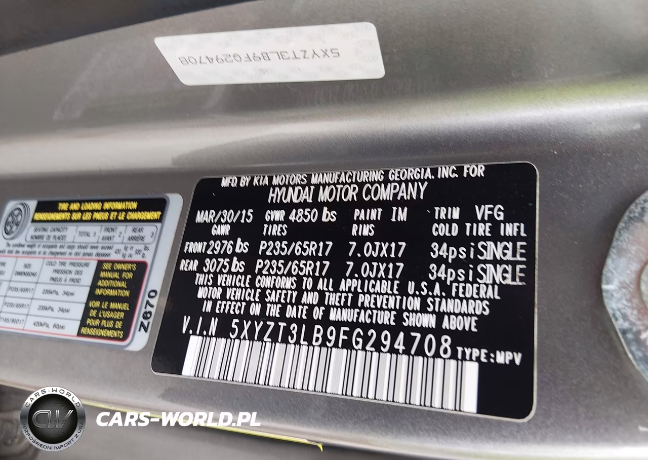 2015 Hyundai Santa Fe Sport 2.4L VIN:5XYZT3LB9FG294708 - 9