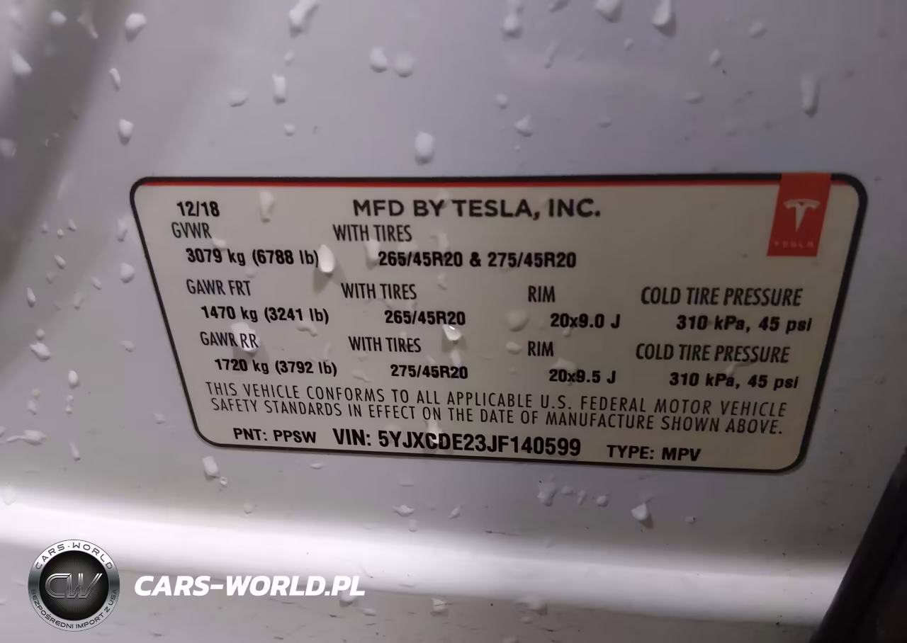 2018 Tesla Model X 100D-75D-P100D VIN:5YJXCDE23JF140599 - 9