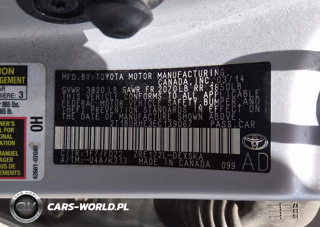 2014 Toyota Corolla S Plus VIN:2T1BURHE3EC139067 - 9