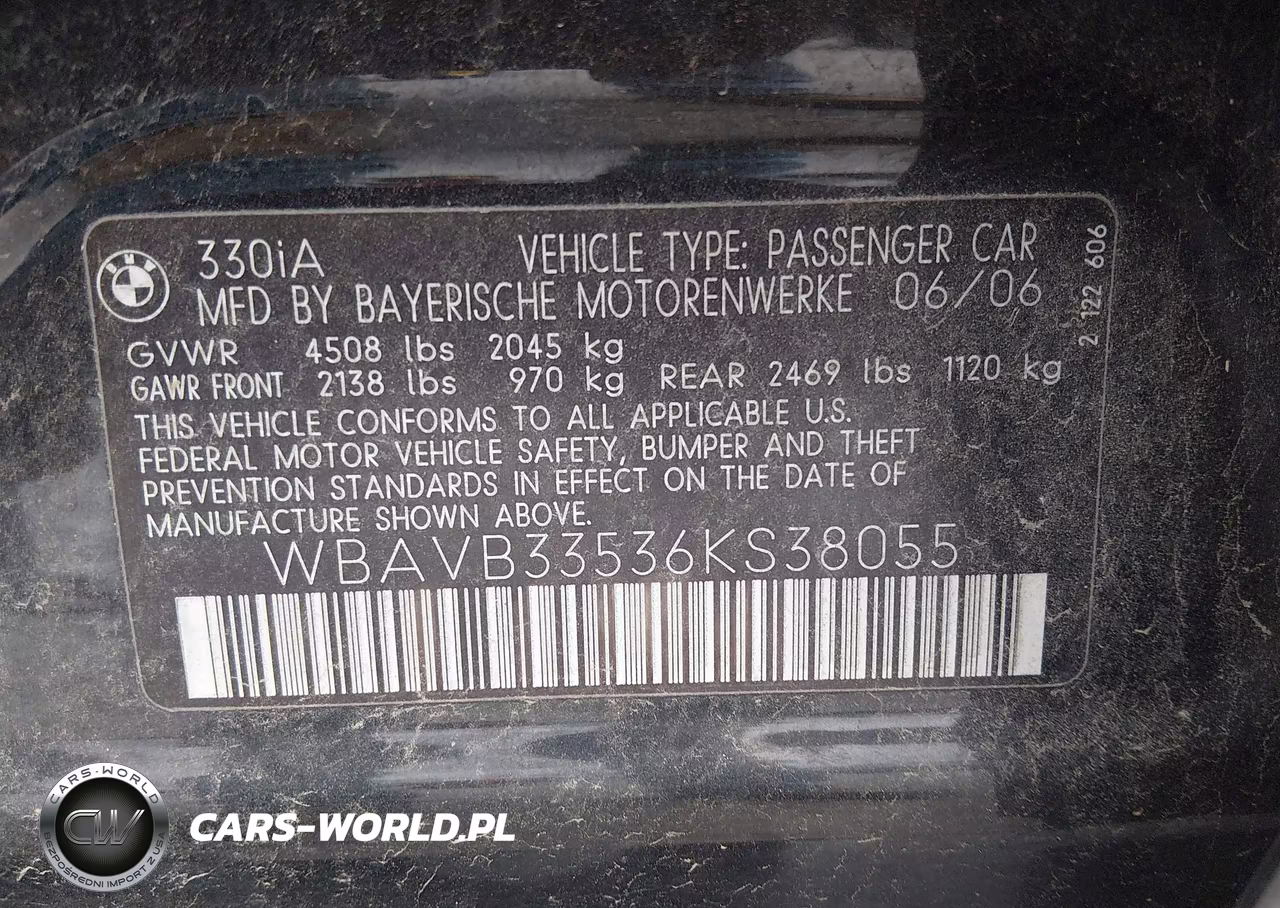 2006 BMW 330I VIN:WBAVB33536KS38055 - 9