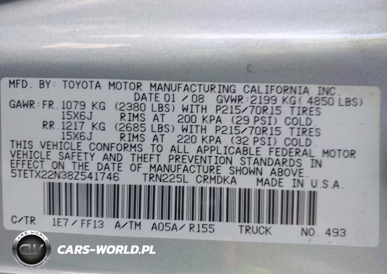 2008 Toyota Tacoma VIN:5TETX22N38Z541746 - 9