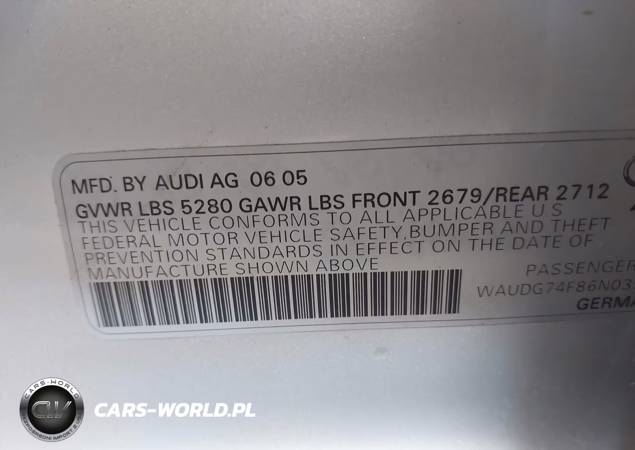 2006 Audi A6 3.2 VIN:WAUDG74F86N039528 - 9