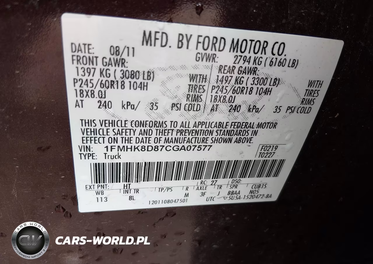 2012 Ford Explorer Xlt VIN:1FMHK8D87CGA07577 - 9
