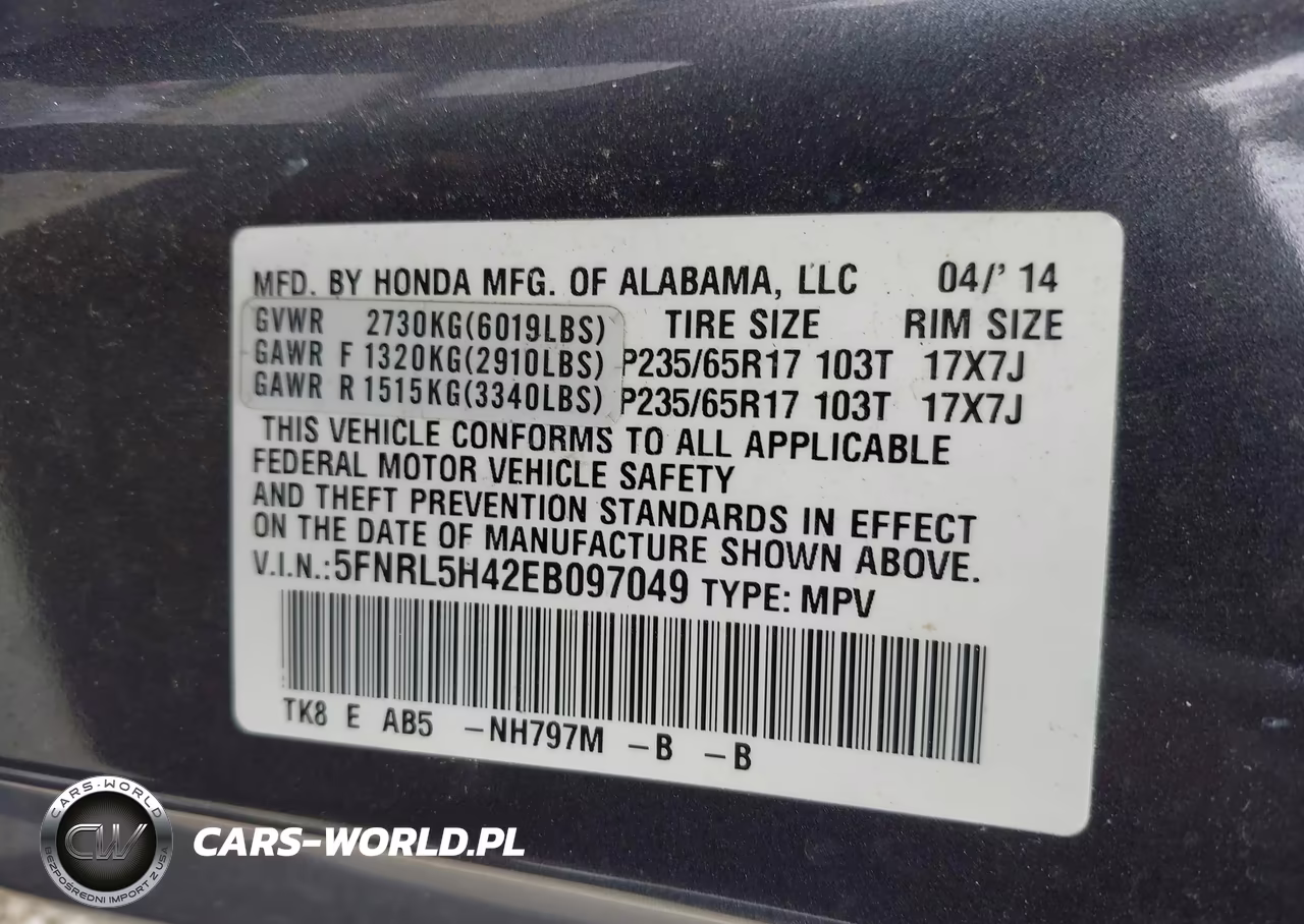 2014 Honda Odyssey Ex VIN:5FNRL5H42EB097049 - 9