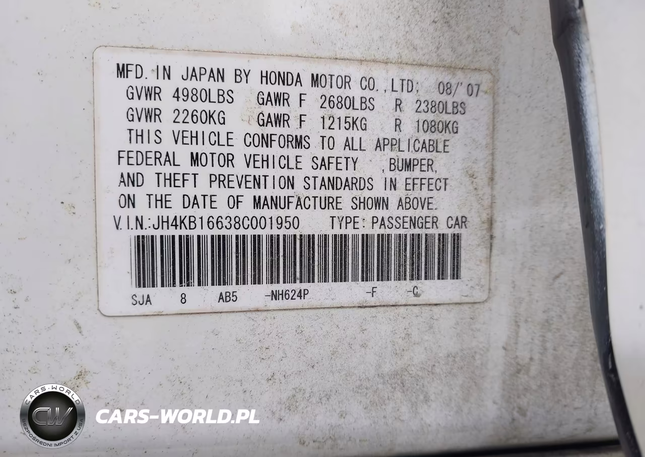 2008 Acura Rl 3.5 VIN:JH4KB16638C001950 - 9