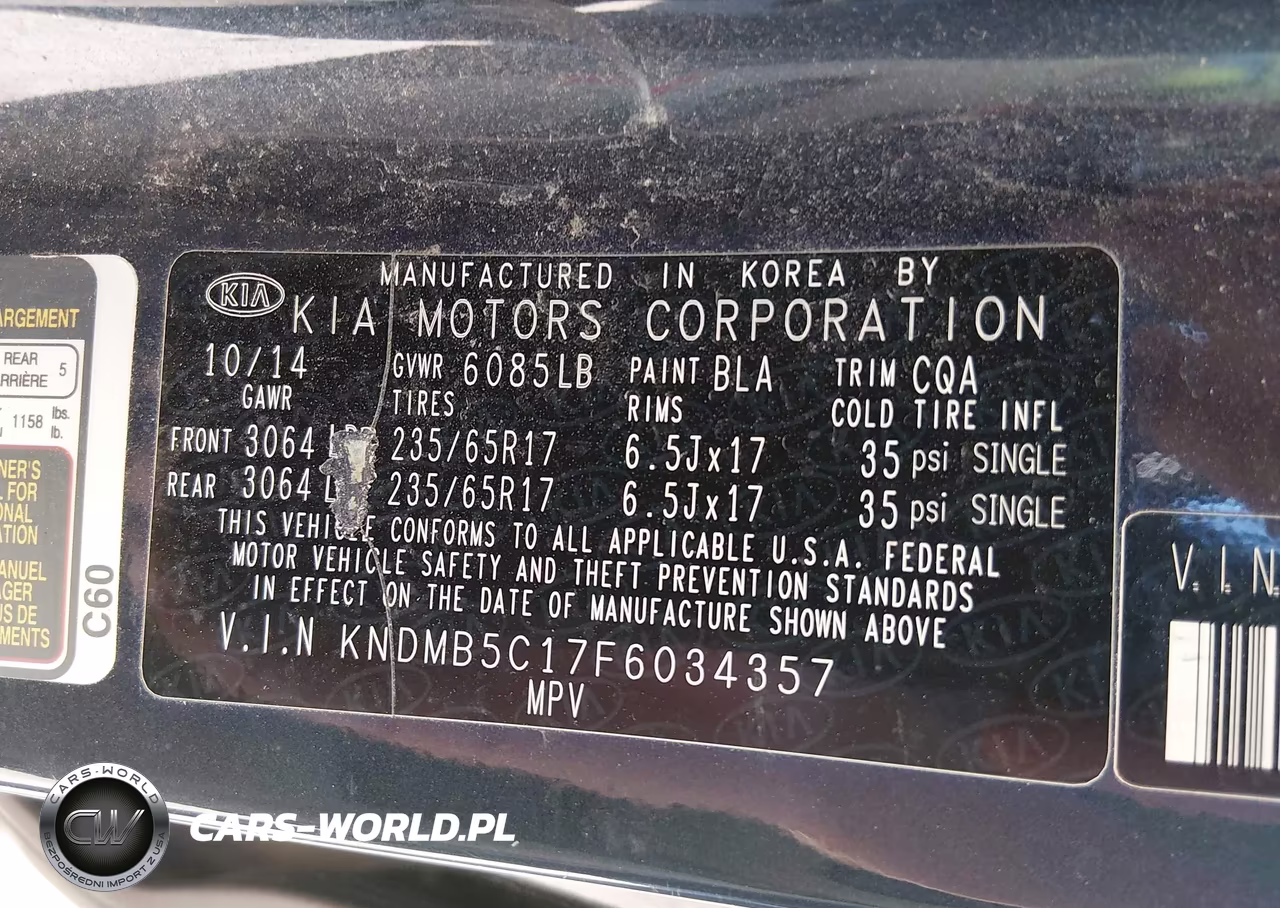 2015 Kia Sedona Lx VIN:KNDMB5C17F6034357 - 9