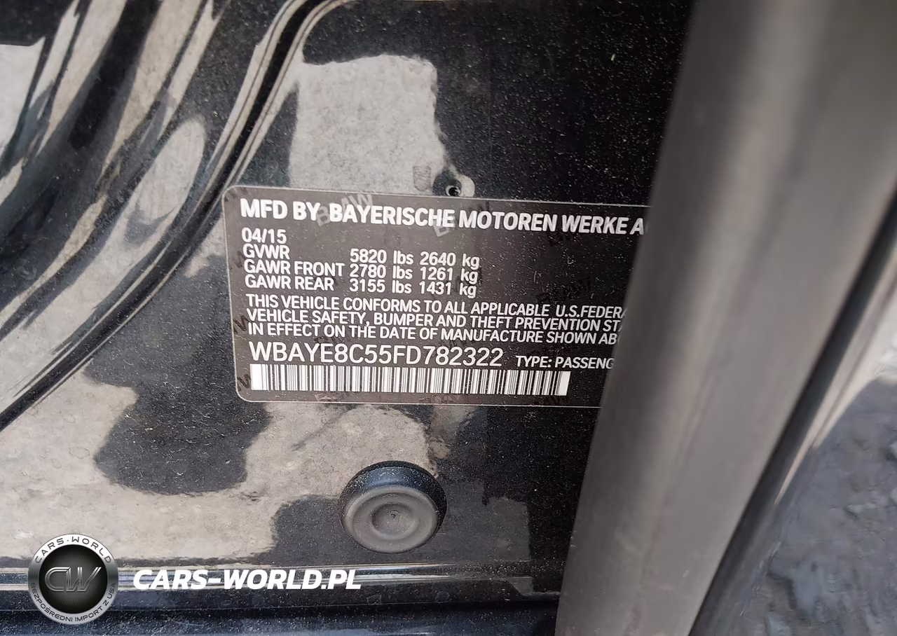 2015 BMW 750Li VIN:WBAYE8C55FD782322 - 9