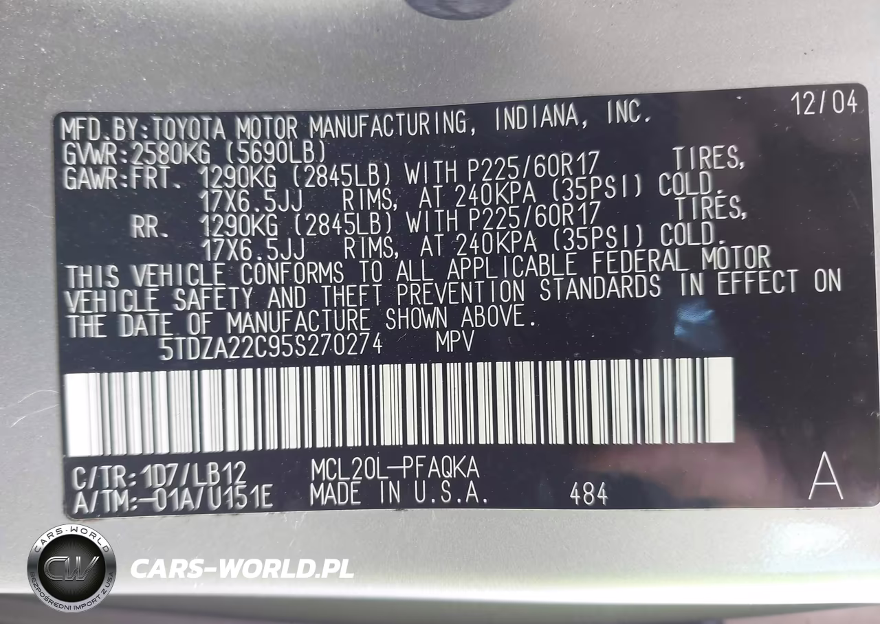 2005 Toyota Sienna Xle VIN:5TDZA22C95S270274 - 9