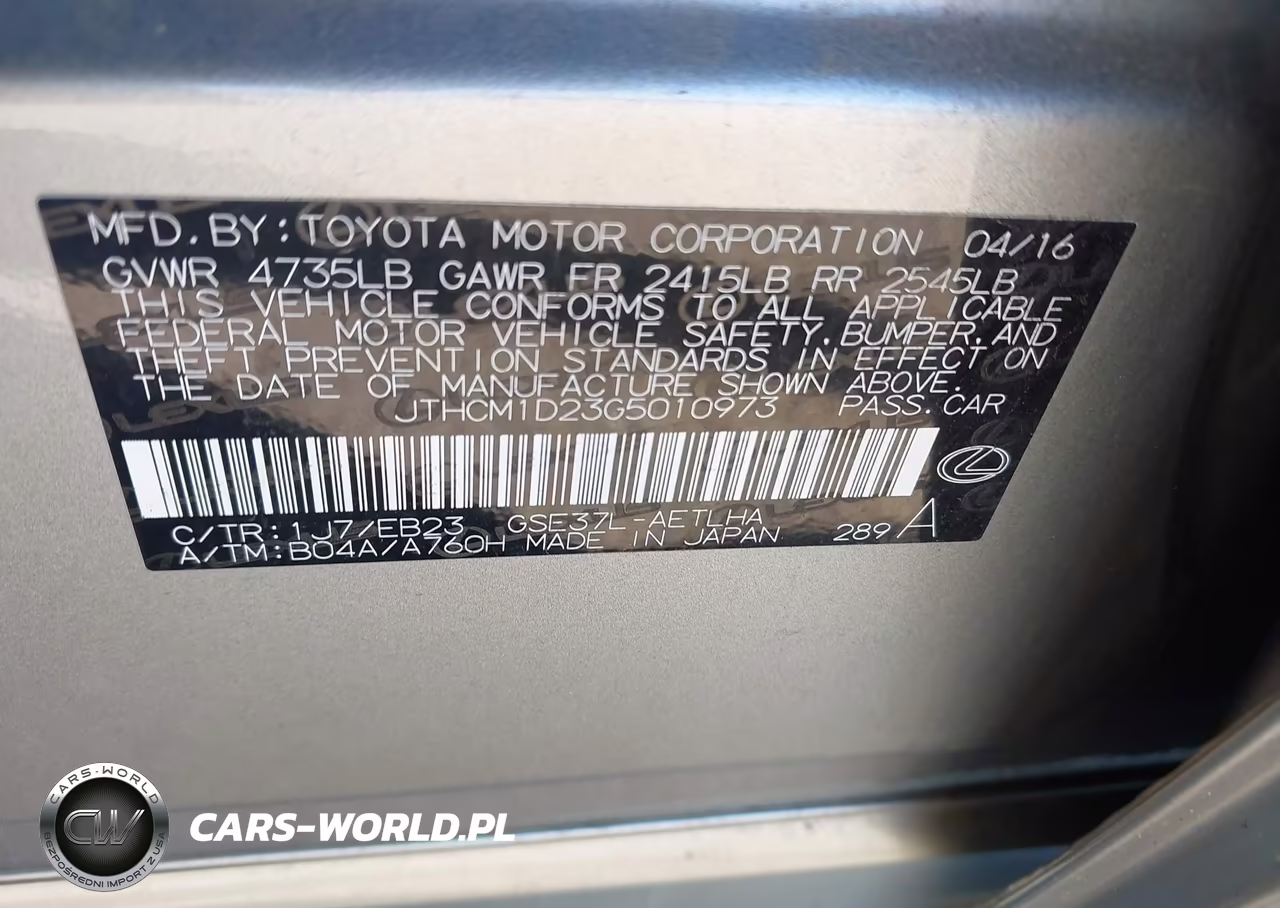 2016 Lexus Is 300 VIN:JTHCM1D23G5010973 - 9