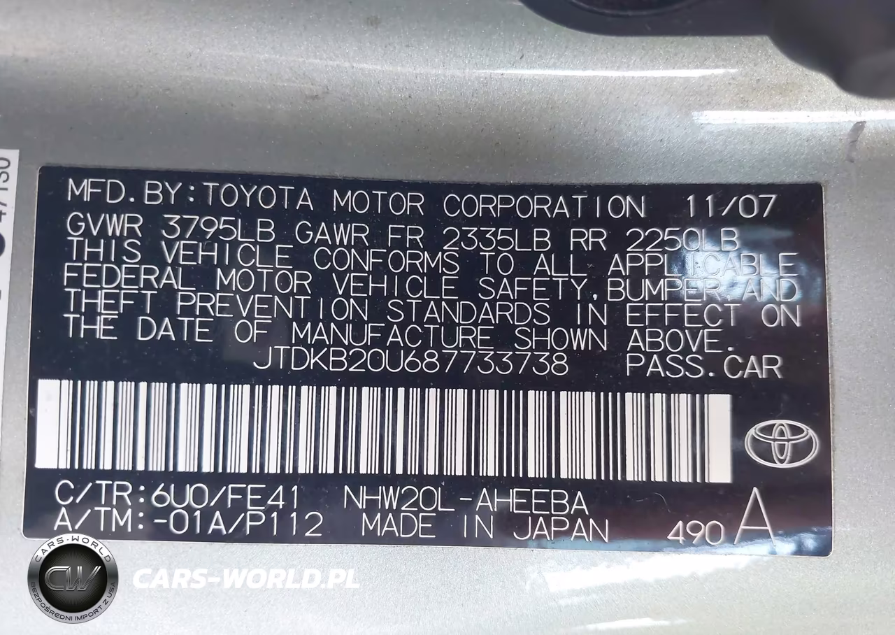 2008 Toyota Prius VIN:JTDKB20U687733738 - 9