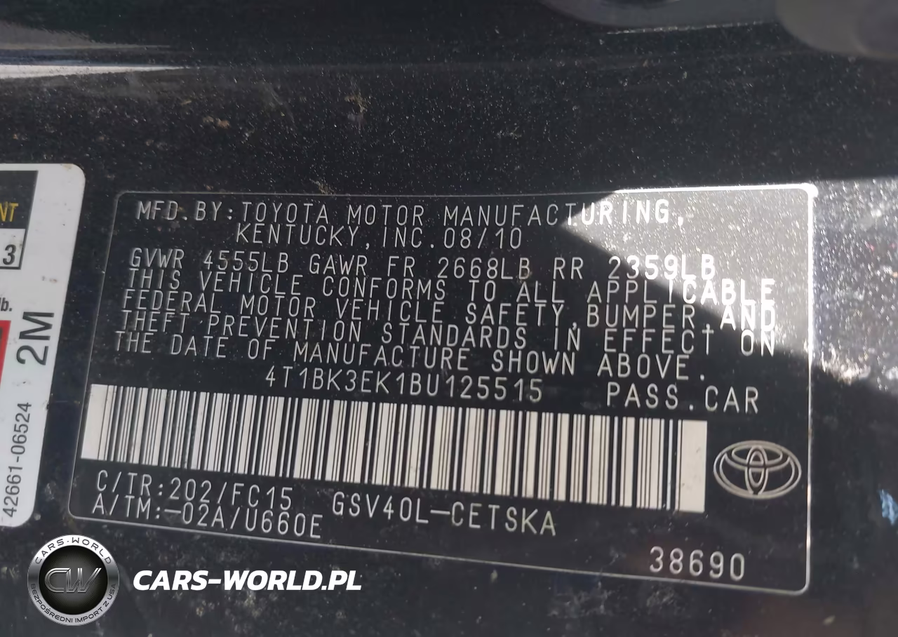 2011 Toyota Camry Se V6 VIN:4T1BK3EK1BU125515 - 9