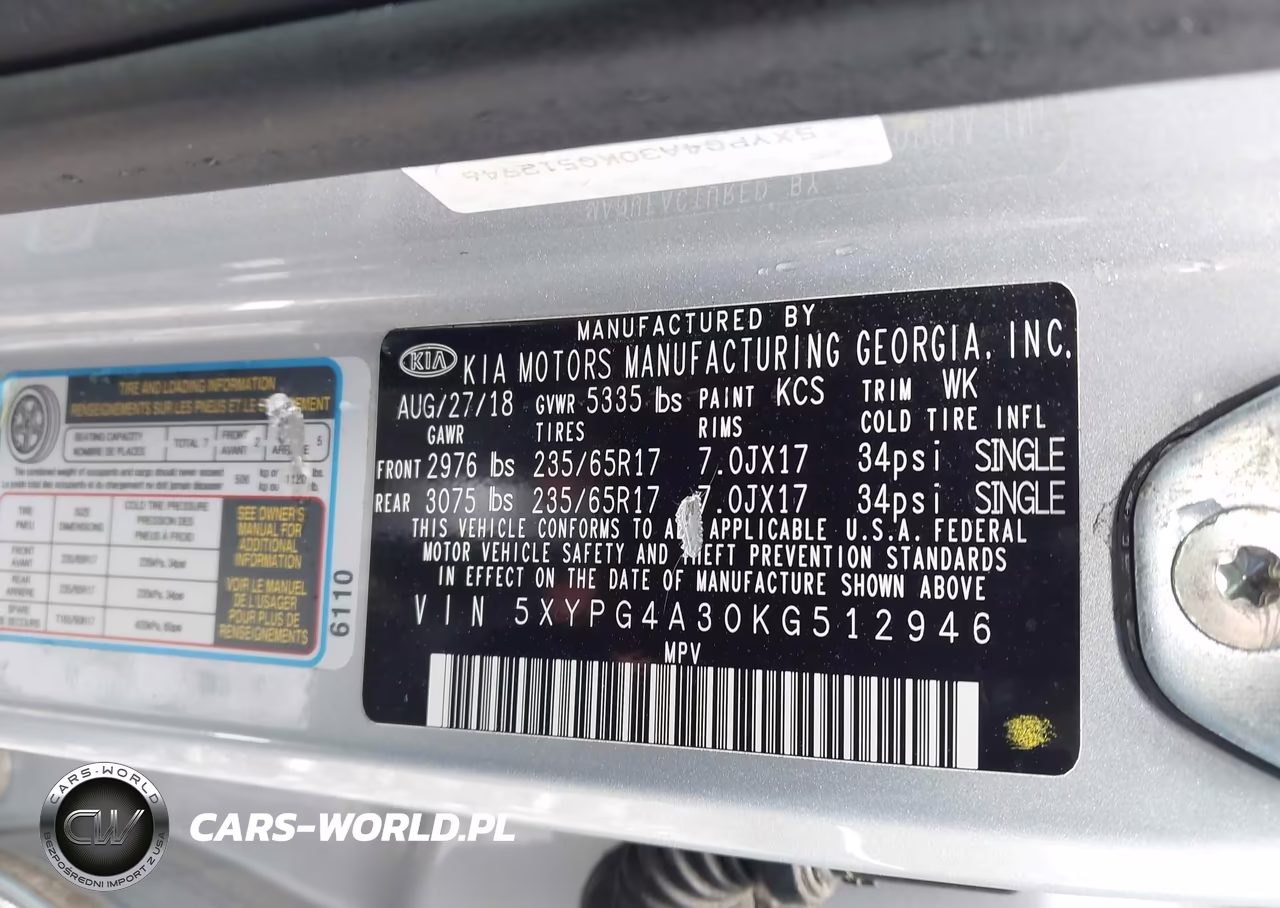 2019 Kia Sorento 2.4L Lx VIN:5XYPG4A30KG512946 - 9