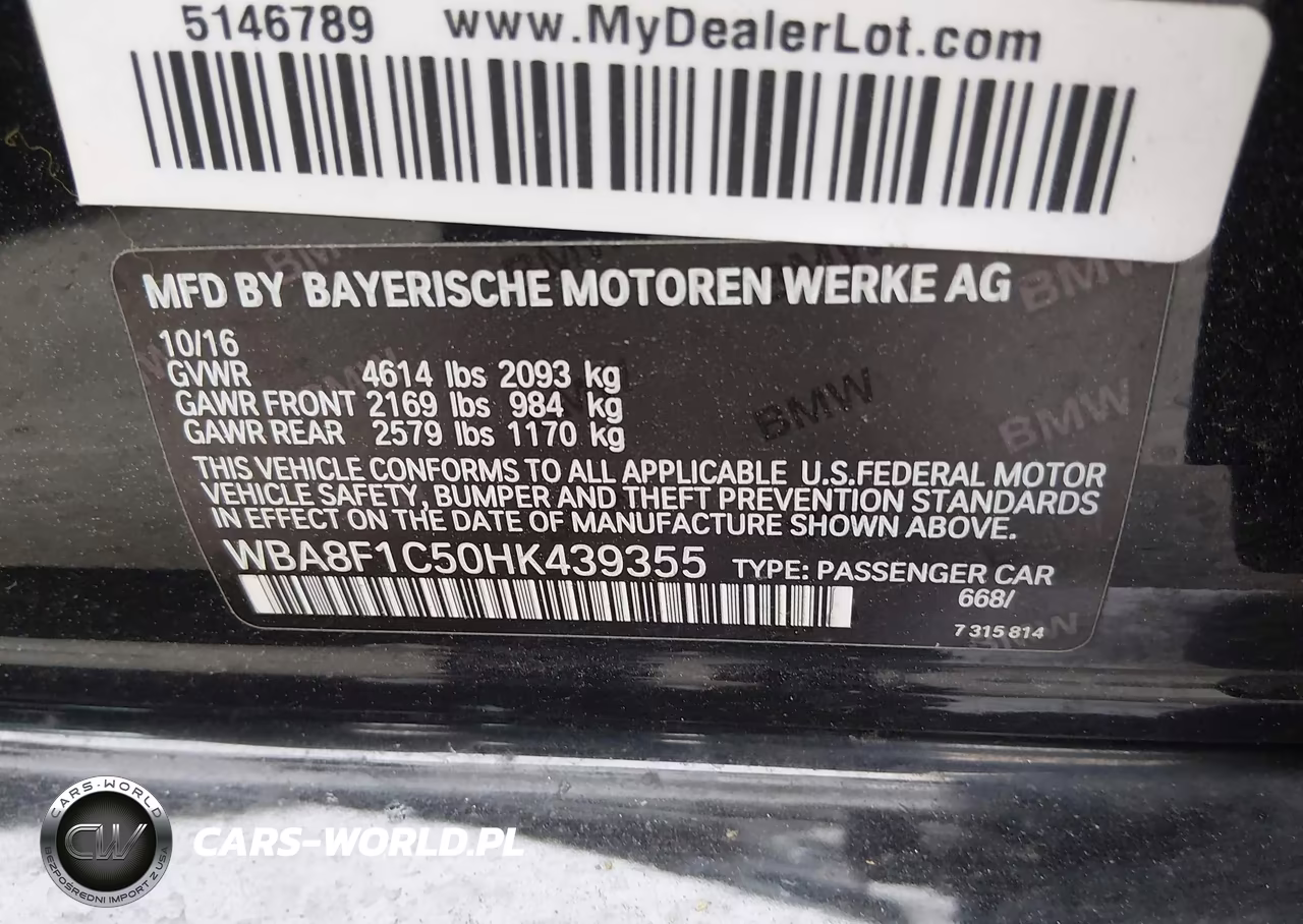 2017 BMW 328D xDrive VIN:WBA8F1C50HK439355 - 9