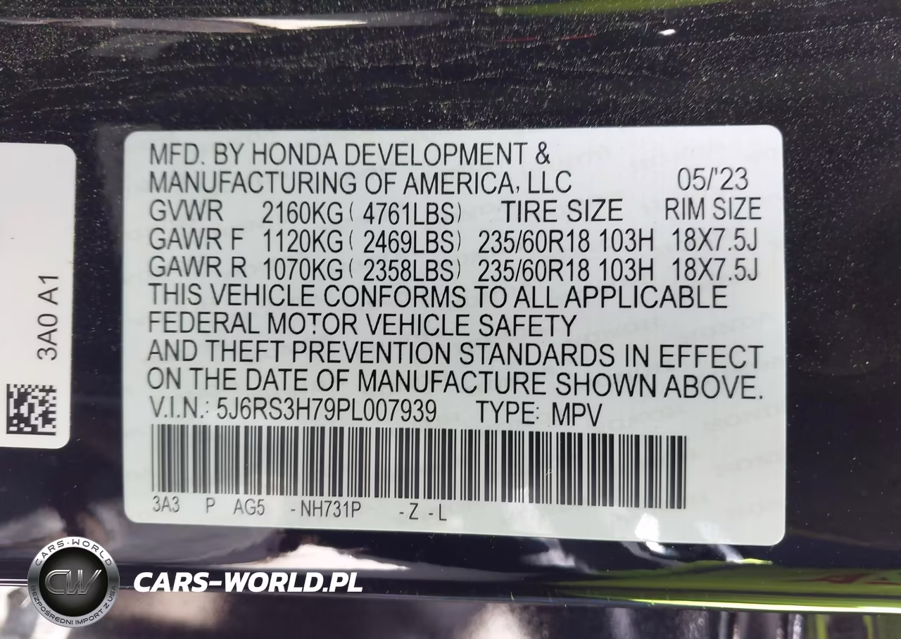 2023 Honda Cr-V Ex-L 2Wd VIN:5J6RS3H79PL007939 - 9