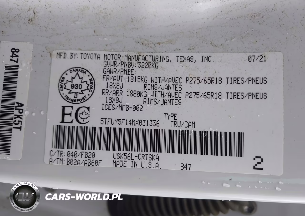 2021 Toyota Tundra VIN:5TFUY5F14MX031336 - 9
